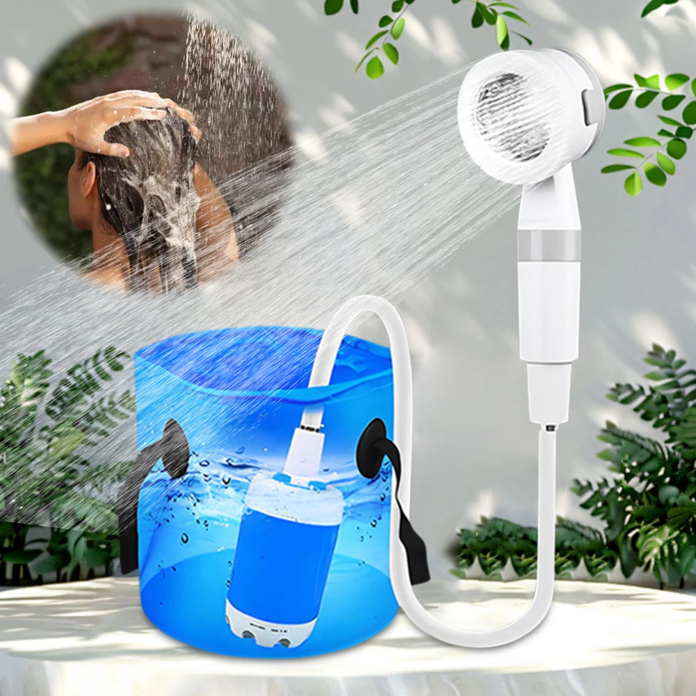 

Portable Camping Shower Outdoor Shower Sprayer Rechargeable Electric Shower Pump for Camping Car Washing Gardening Pet Cleaning