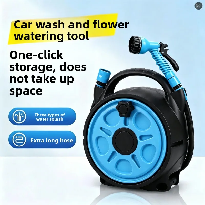 New collapsible high pressure washer gun car washing home garden watering hose use  boosted water gun nozzle  powerful cleaning