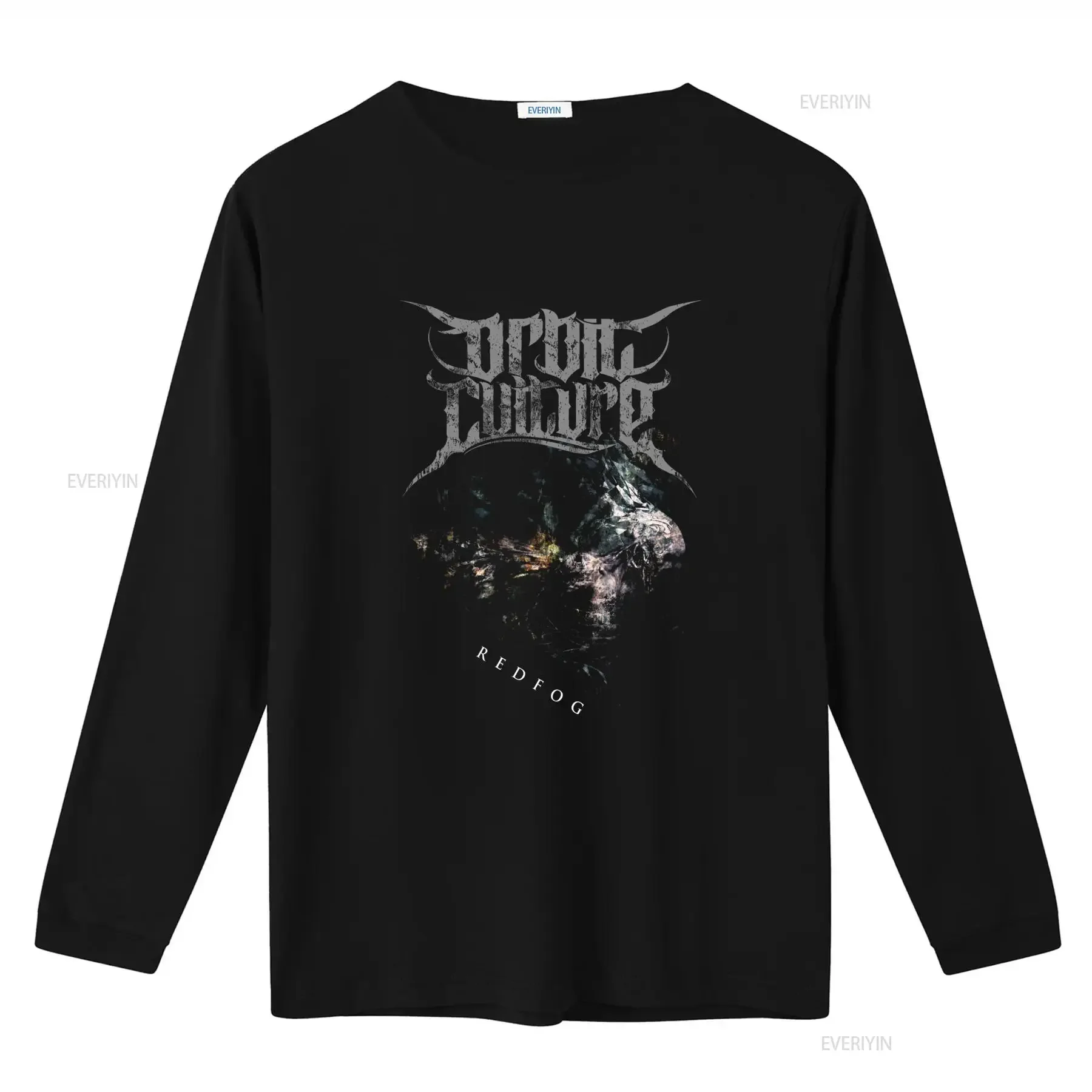 New Dtg dtf T shirt ORBIT CULTURE Redfog Skull Design Rock Band Style Size vintage Washed Soft graphic homme Stretched