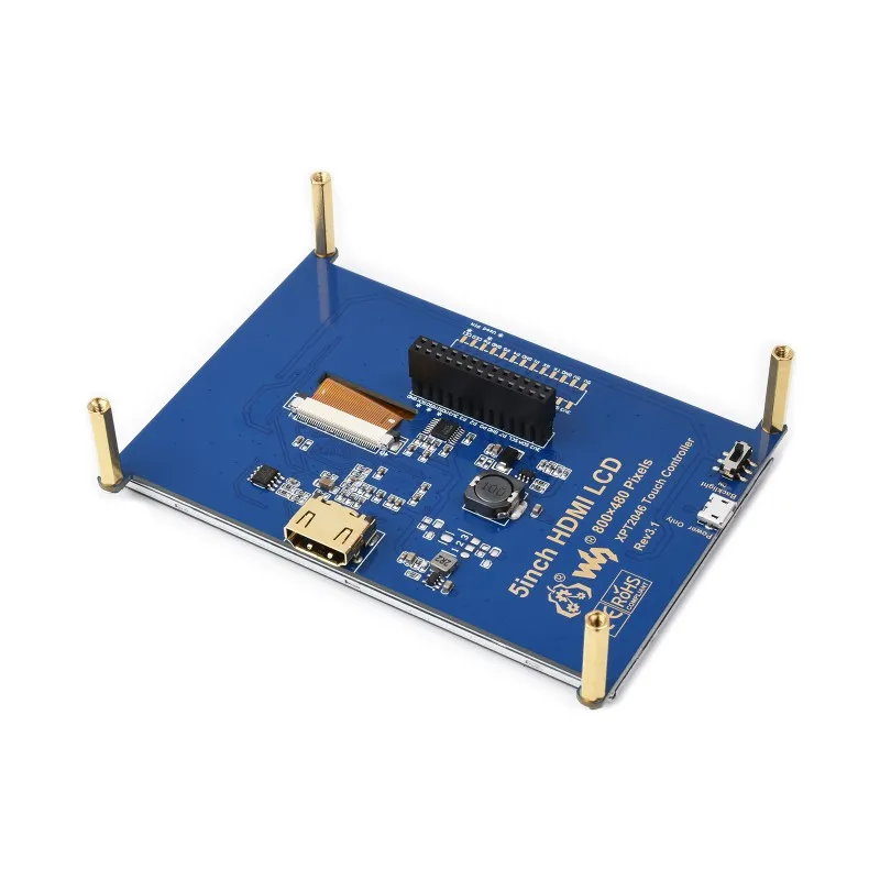 Waveshare 5inch HDMI LCD,5inch Resistive Touch Screen LCD, 800×480, HDMI, Low Power