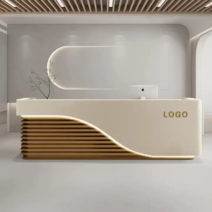 Reception Desks Bar Company Reception Desk Lacquer Fashion Shaped Consulting Bar Table For Hotel Lobby Shop & Salon Gym Cashier
