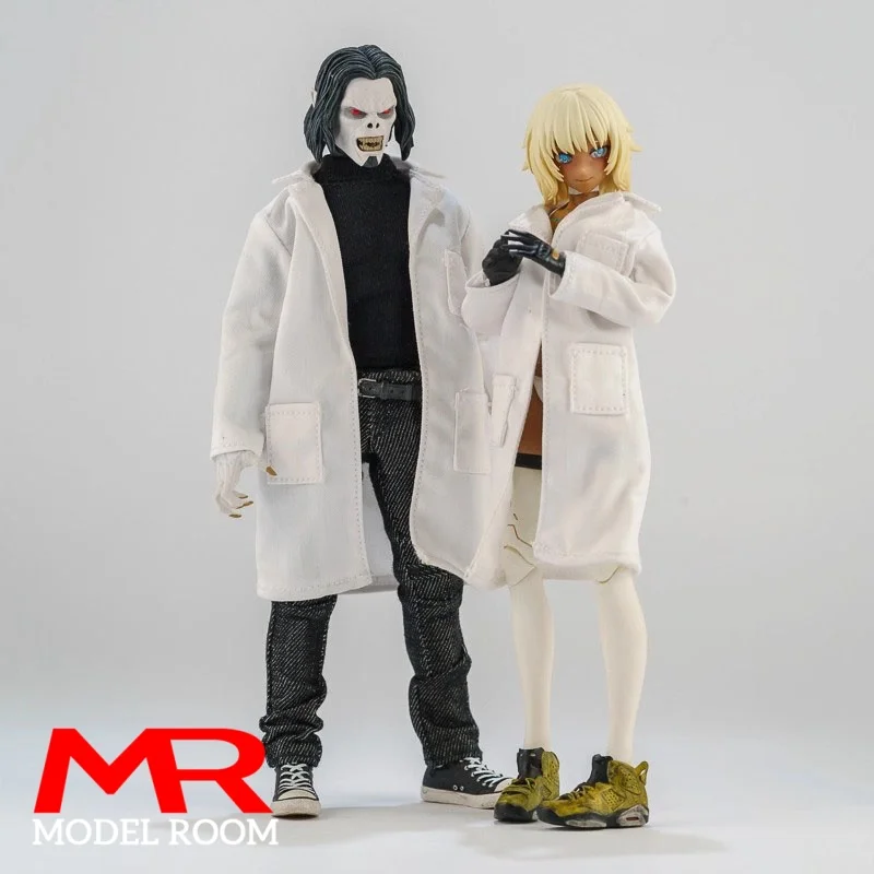 

1/12 Scale Male Female Cosplay Doctor White Lab Coat Clothes Model Fit 6'' Romankey NW Notaman Soldier Action Figure Body Dolls