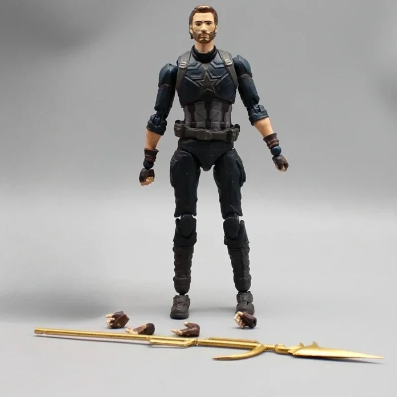 

16.5cm Superhero Captain America Deluxe Doll Joint Activity Figurine Collection Accessories Anime Movie Peripheral Model Gift