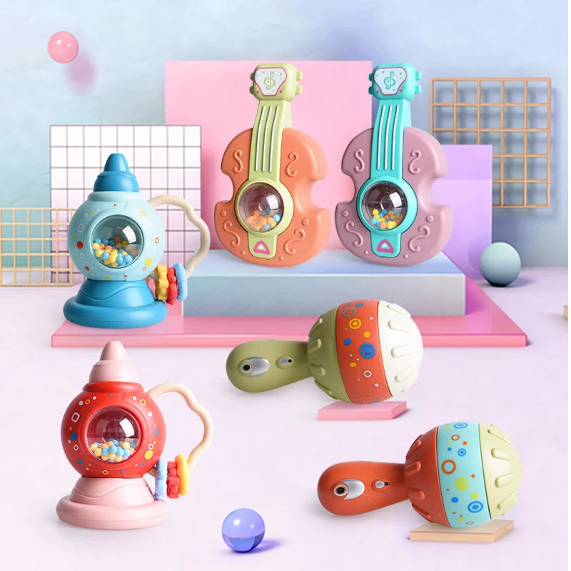 Baby Rattle Toys Guitar Sand Hammer Mobile Bell Teether Educational Infant Toddler Early Educational Toys 0-12 Months Speelgoed