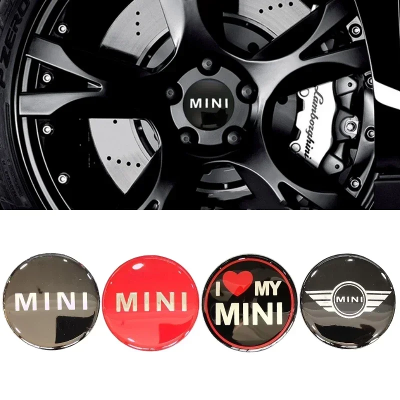 4pcs 52MM Car Wheel Center Hub Stickers Logo for Mini Cooper CLUBMAN JCW R50 R56 R57 R52 R53 R58 R60 COUNTRYMAN Accessories