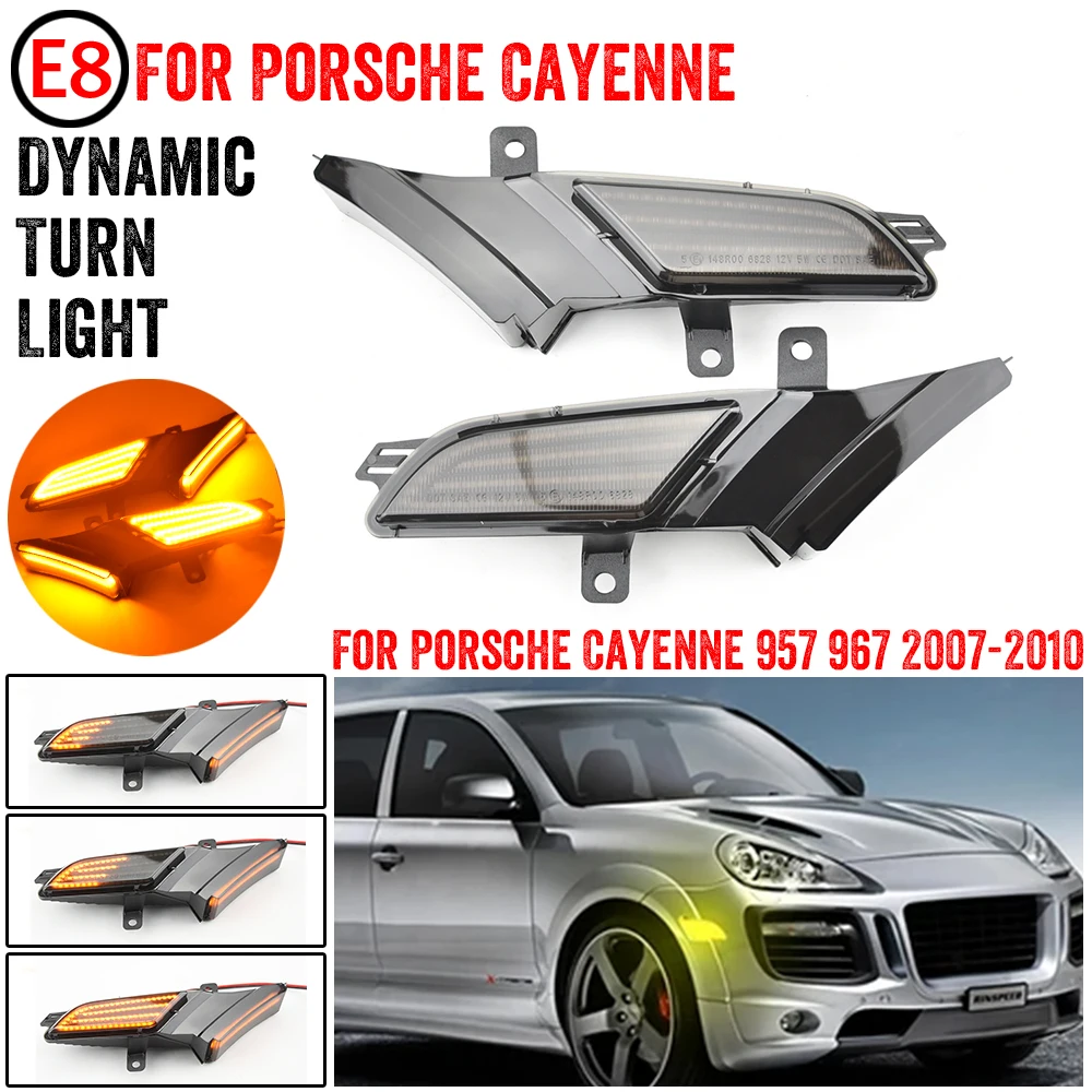 2pcs Dynamic Led Turn Signals Side marker light Lamp For Porsche Cayenne 957 967 2007-2010 95563103510