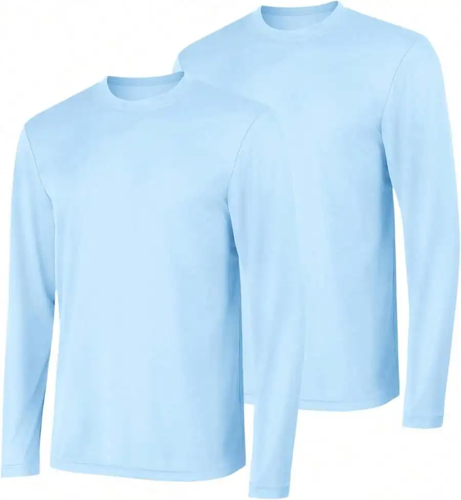

Mens Long Sleeve T-Shirt Set Moisture Wicking Sports Tee 2 Pack
