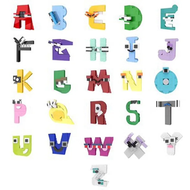 Letters Lore (A-Z) 26 Styles English Alphabet Building Blocks Set Education Bricks DIY Toys For Kids Christmas Birthday Gifts