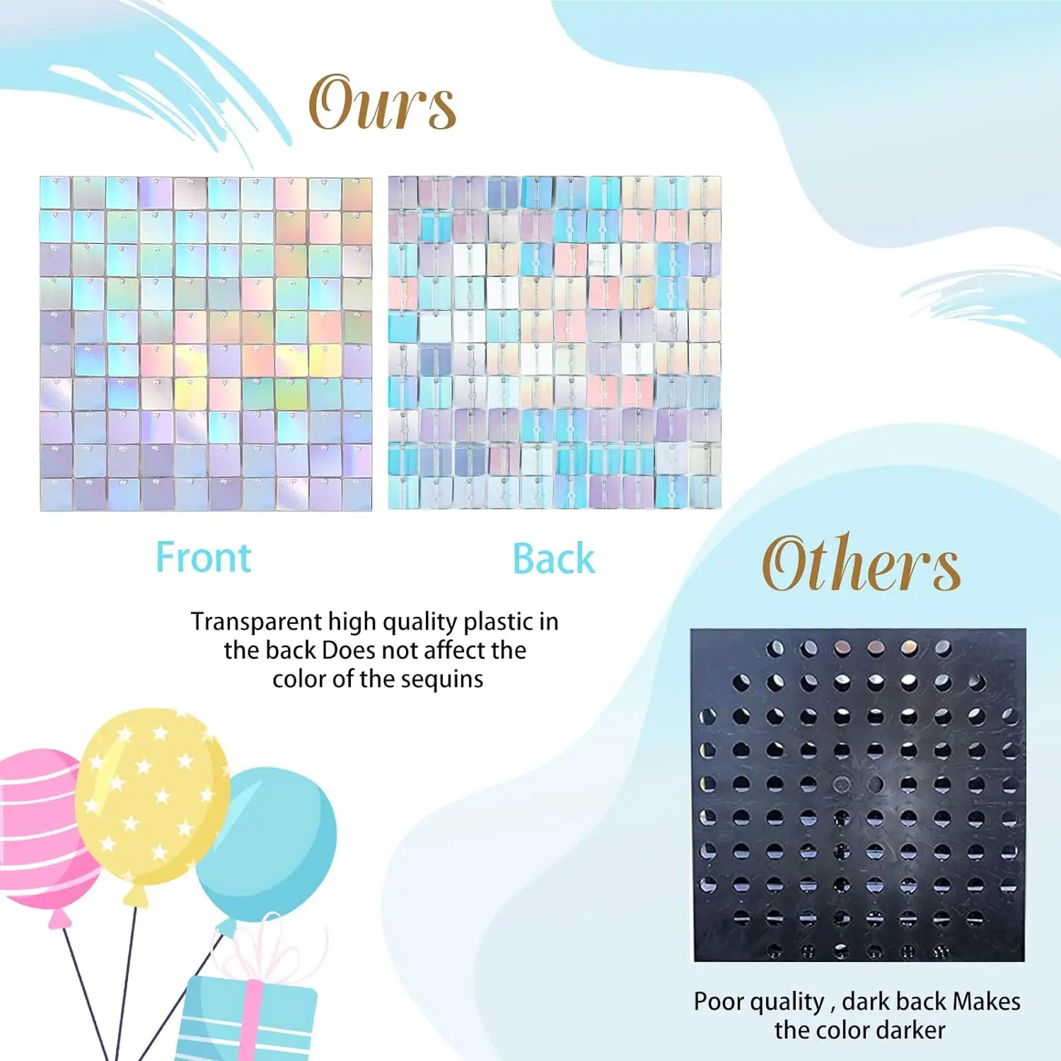 Shimmer Wall Backdrop Sequin Panels 12 Packs-Sparkly Backdrop for Bridal Shower Birthday Backdgrounds Advertising Rainbow Silver