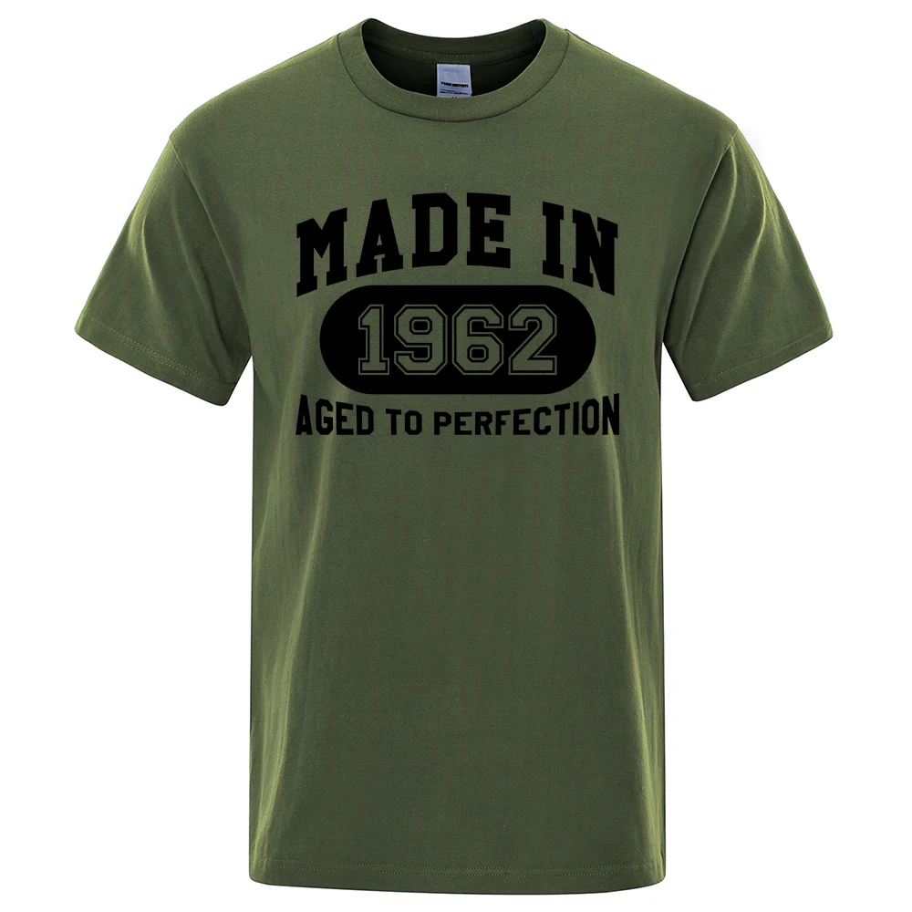 Made In 1962 Aged To Perfection Mens Tee Clothes Hip Hop Breathable Cotton T Shirt Short Sleeve Tops Summer Streetwear T-Shirt