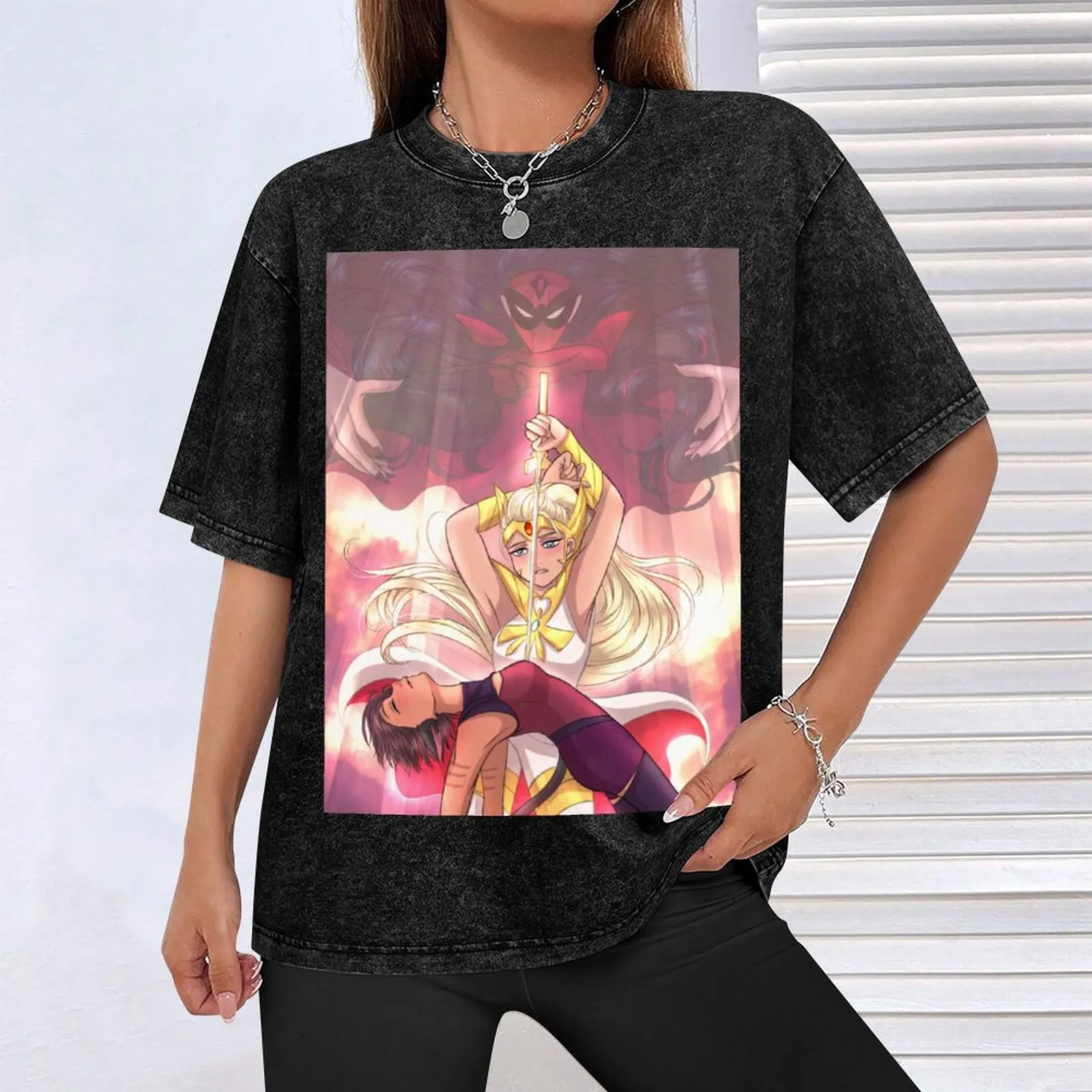 She-ra Utena تحية تي شيرت جرافيك مخصص تي شيرت شخصيات كرتونية عتيقة ملابس جمالية ملابس رجالية