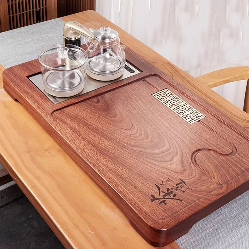 Wooden Serving Tea Tray Decorative Accessories Table Desk Valet Tea Tray Rectangle Tableware Living Room Bandeja Madera Teaware