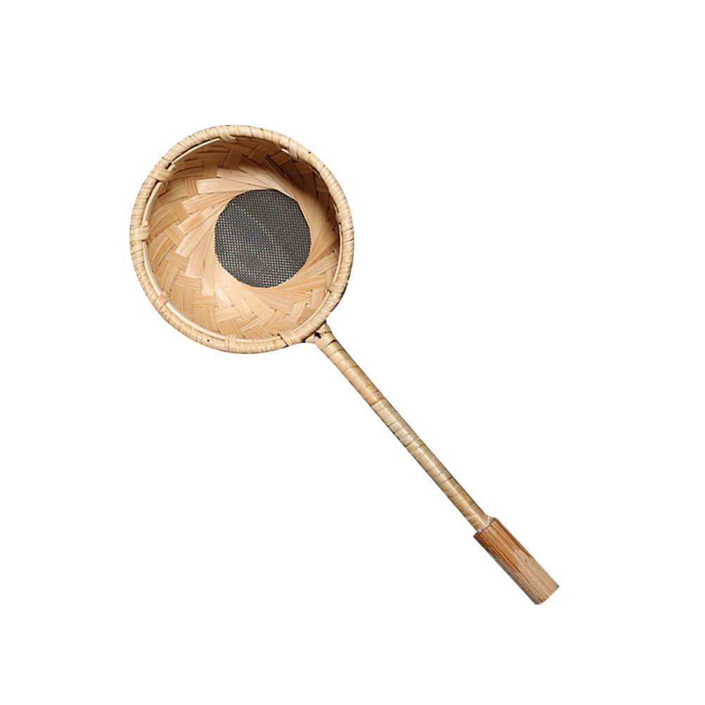

Bamboo Strainer Long Handle Mesh Filter Handmade Rattan Tea Infuser Heat Resistant Tea Funnel For Cups Mugs Accessories Home