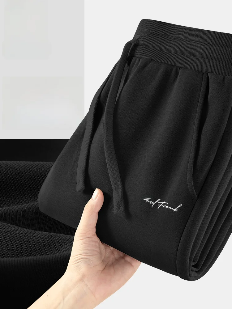 

Мужские повседневные спортивные брюки свободного кроя с прямыми штанинами, на манжетах, для отдыха, модные, молодежные