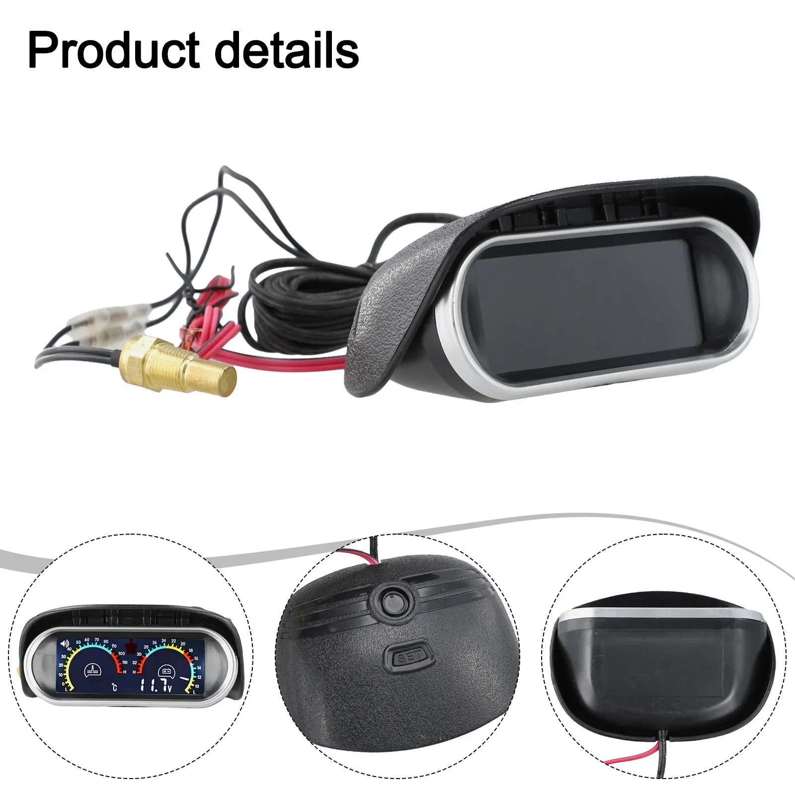 

12v/24v 2 In 1 Car Water Temp Temperature Gauge Digital LCD Voltmeter W Sensor Water Temp Voltmeter Gauge Interior Part