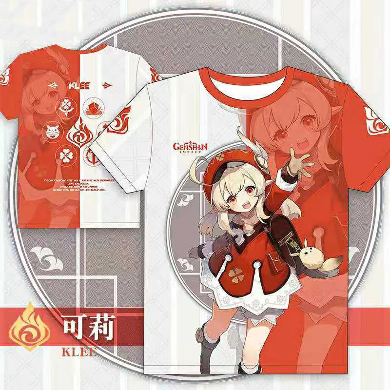 Genshin Impact 3D Print T-Shirts Anime Game Kawaii Girls Streetwear Keqing Xiao Men Women Oversized T Shirt Kids Boys Tees Tops