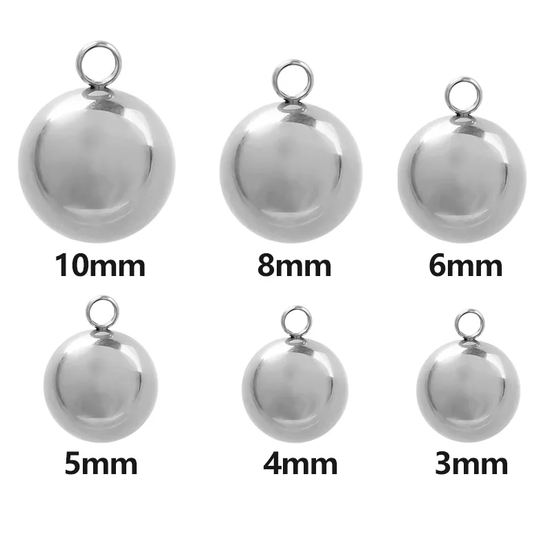 5/10PCS Silver Colour Bead Pendants Come In Different Sizes Handmade DIY Jewelry Charm Bracelet And Earring Accessories