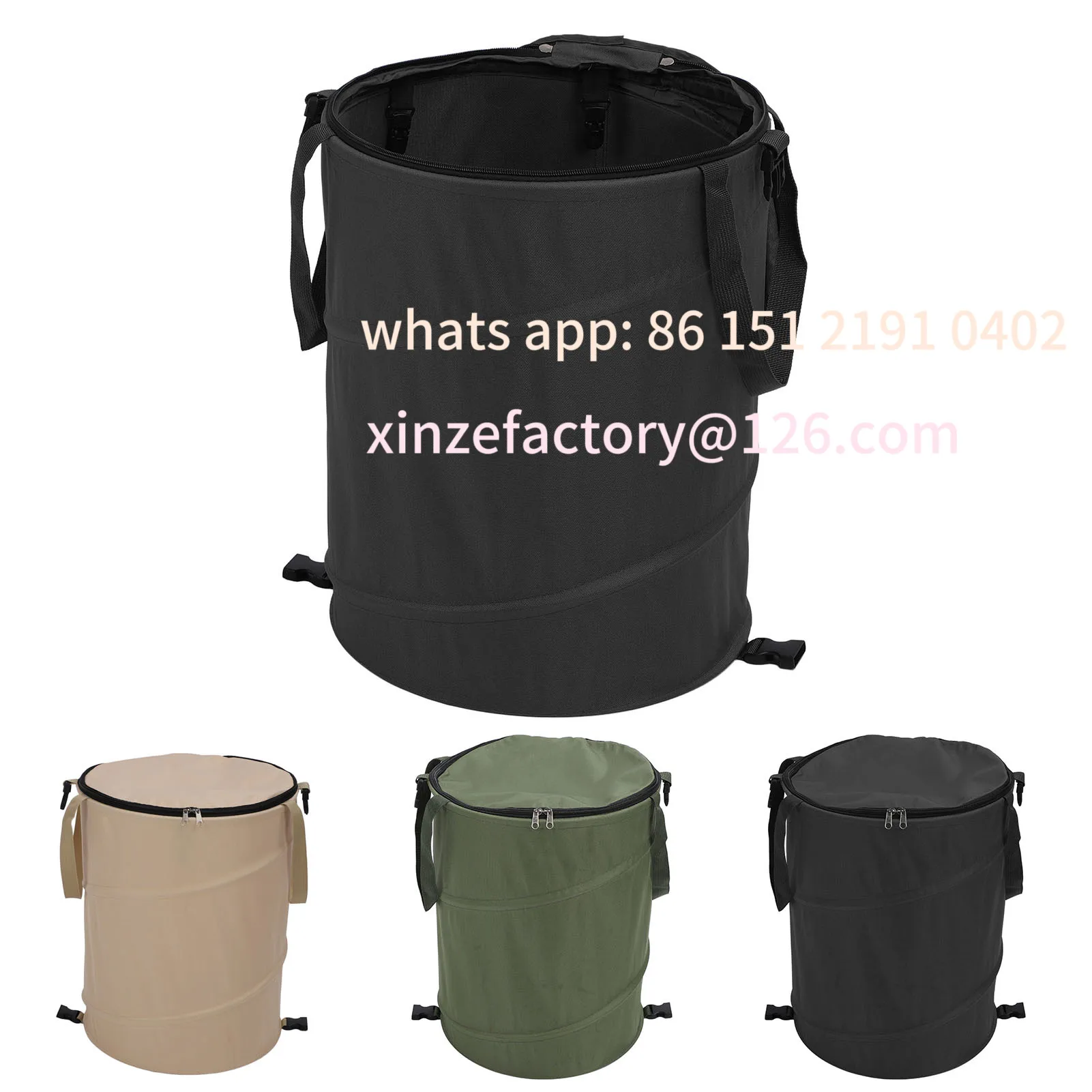 Customizable Camping Trash Can Large Capacity Portable Multifunctional 600D Oxford Cloth  Utility Container with Lid Foldable Tr