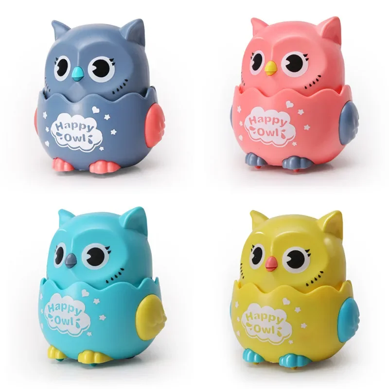 Classic Wind Up Interactive Owl Shaped Press, Brinquedos Deslizantes Mecânicos, Meninos e Meninas Aniversário e Presente de Natal para Crianças