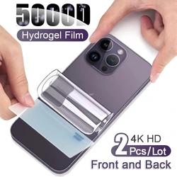 Película de hidrogel para IPhone, Protector de pantalla para iPhone 13, 14 Pro Max, 12 Mini, 11, 12 PRO, XS MAX, XR, X, 8, 7 Plus, 15, película trasera sin cristal