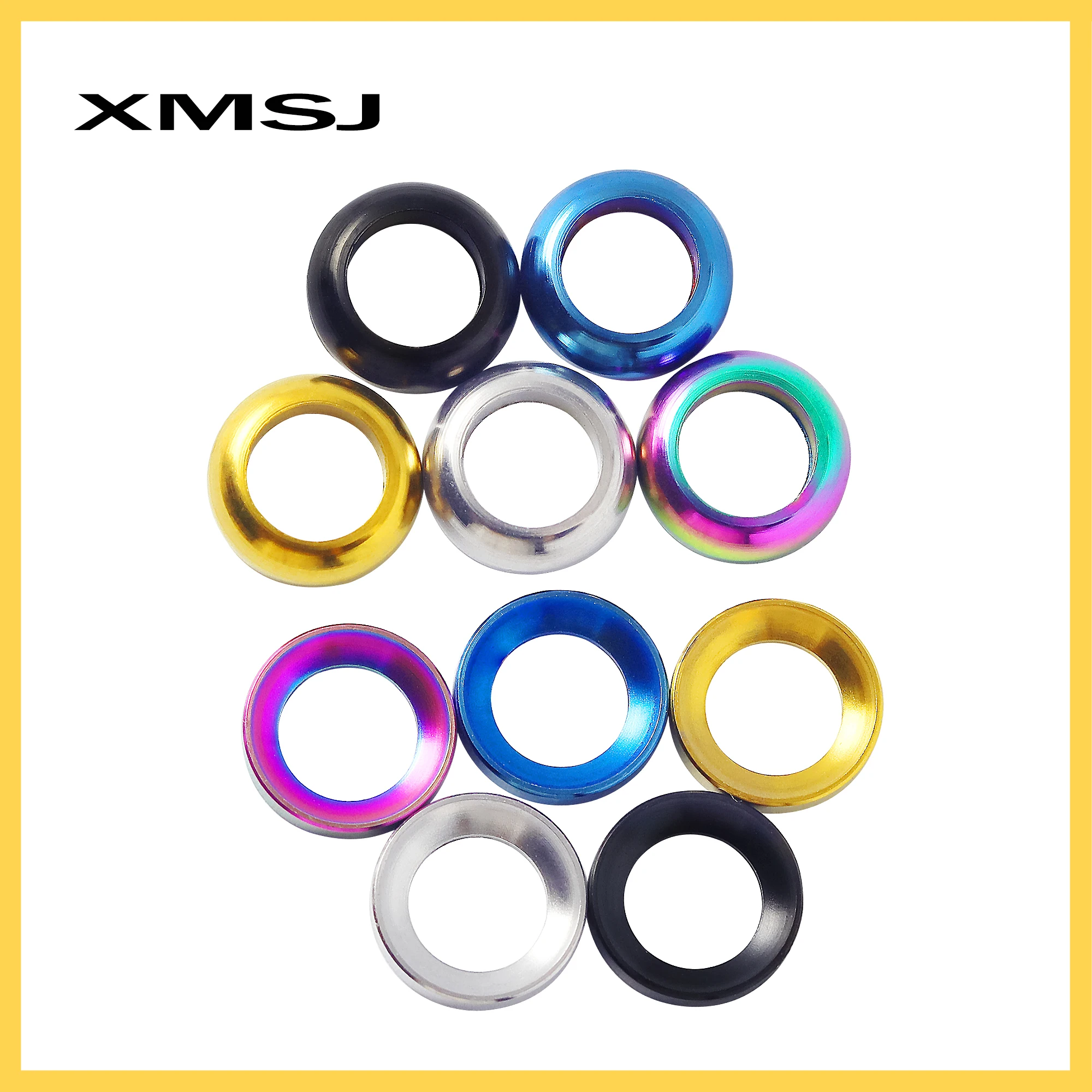 XMSJ Disc Brake Caliper Mount Adapter Washer Spacer M6 Concave Convex Gasket Ring For Mountain BMX Bike Adaptor Gasket 4 PCs/Set