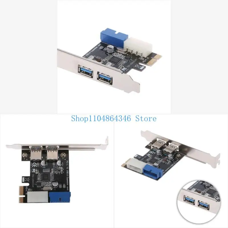

5asd 2 Ports USB3.0 Super Fast 5Gbps PCI for Express Expansion Card Adapter Easy to U