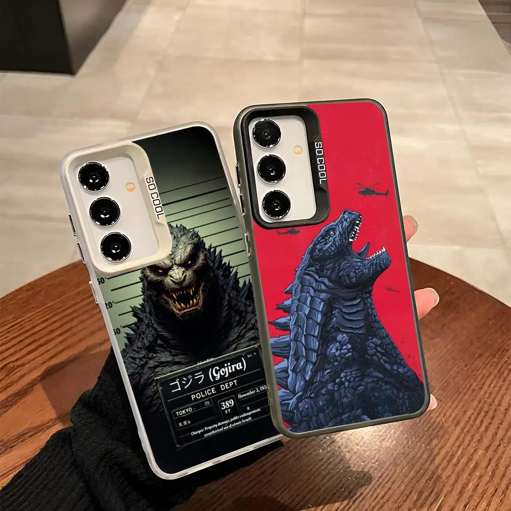 Monster-G-GodzillaEs-s Handyhülle für Samsung Galaxy S26 S25 S24 S23 S22 S21 S20 Ultra Plus Fe, farbige silberne Abdeckung