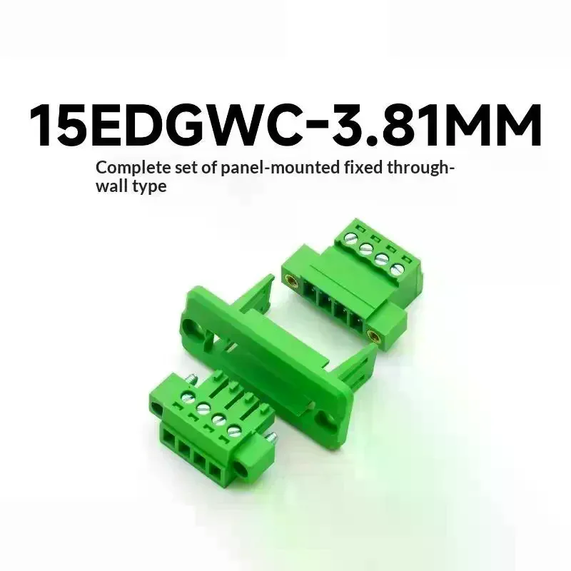 3.81mm Pitch Pluggable Terminal Wall Through Panel Mount Connector 2P-24P Male Female Socket For DIY Electronic Projects