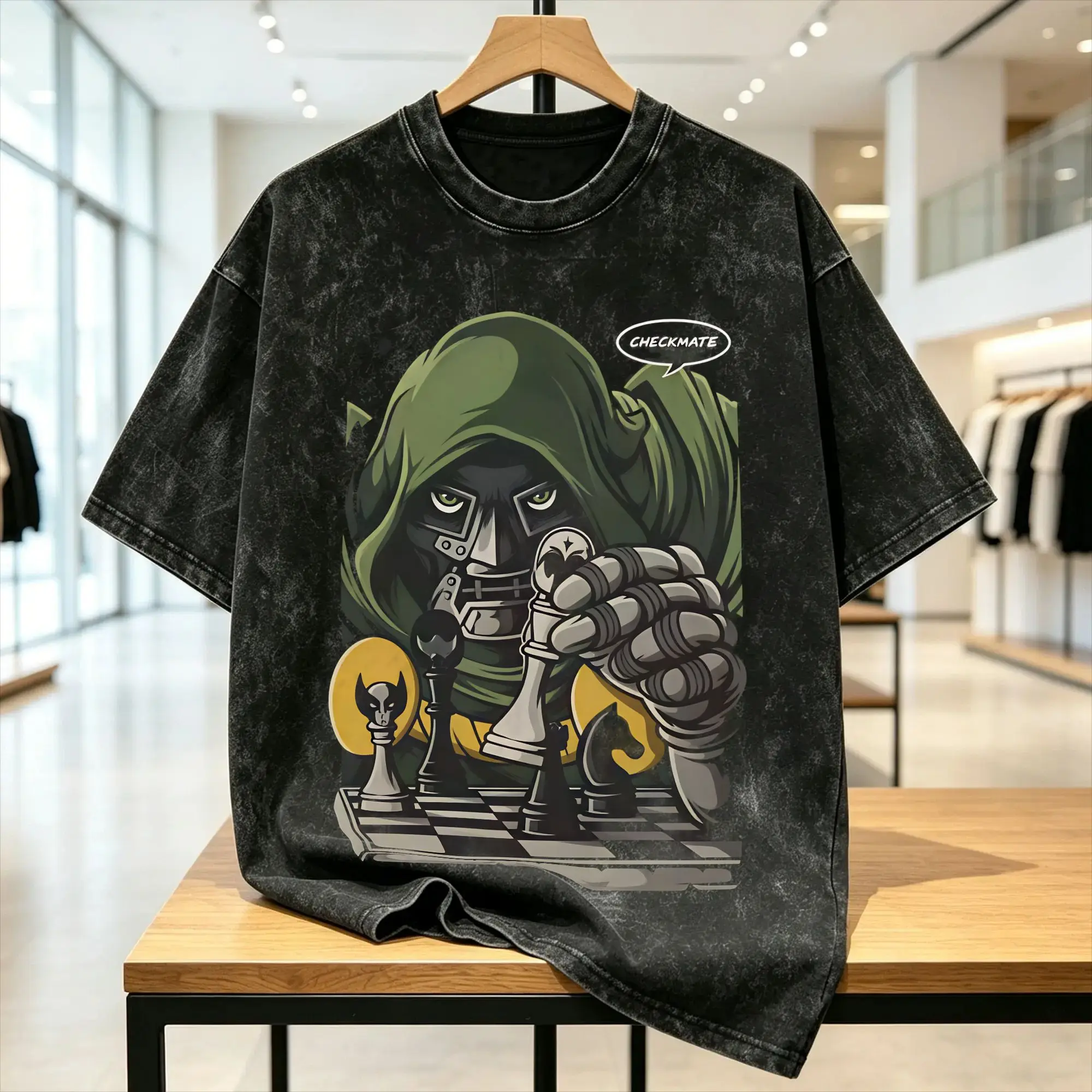 Dr Dooms T Shirt Men's  Pure Cotton Vintage T-Shirts Round Neck Checkmate Chess Comic Tees Short Sleeve Clothing Gift Idea