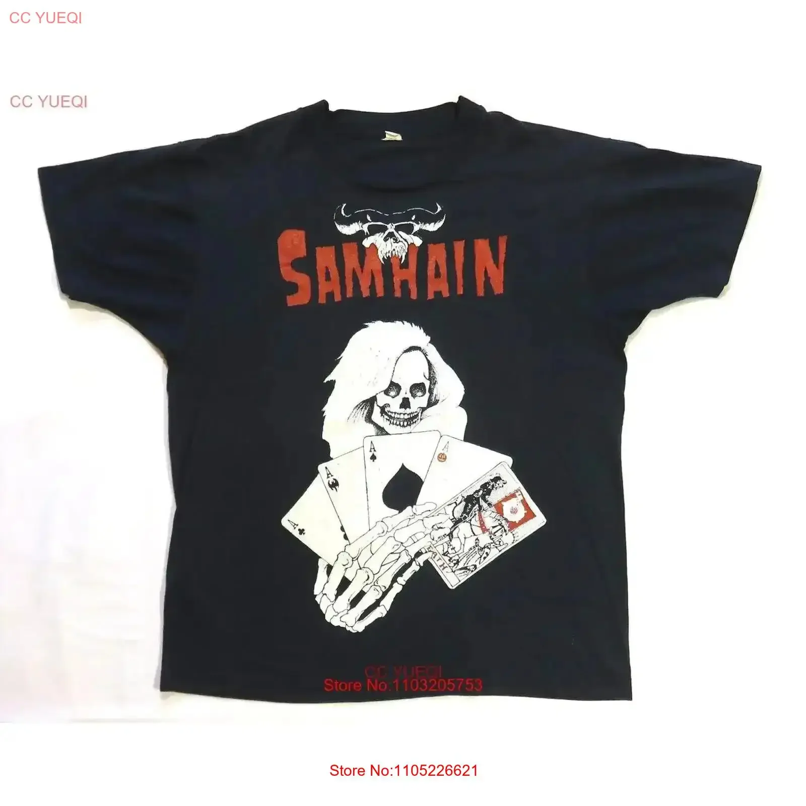 Samhain Vintage T Shirt 1980's Tour Death Dealer Glenn Danzig Misfits Skate Punk Washed Top For Everyday Wear  vintage Washed
