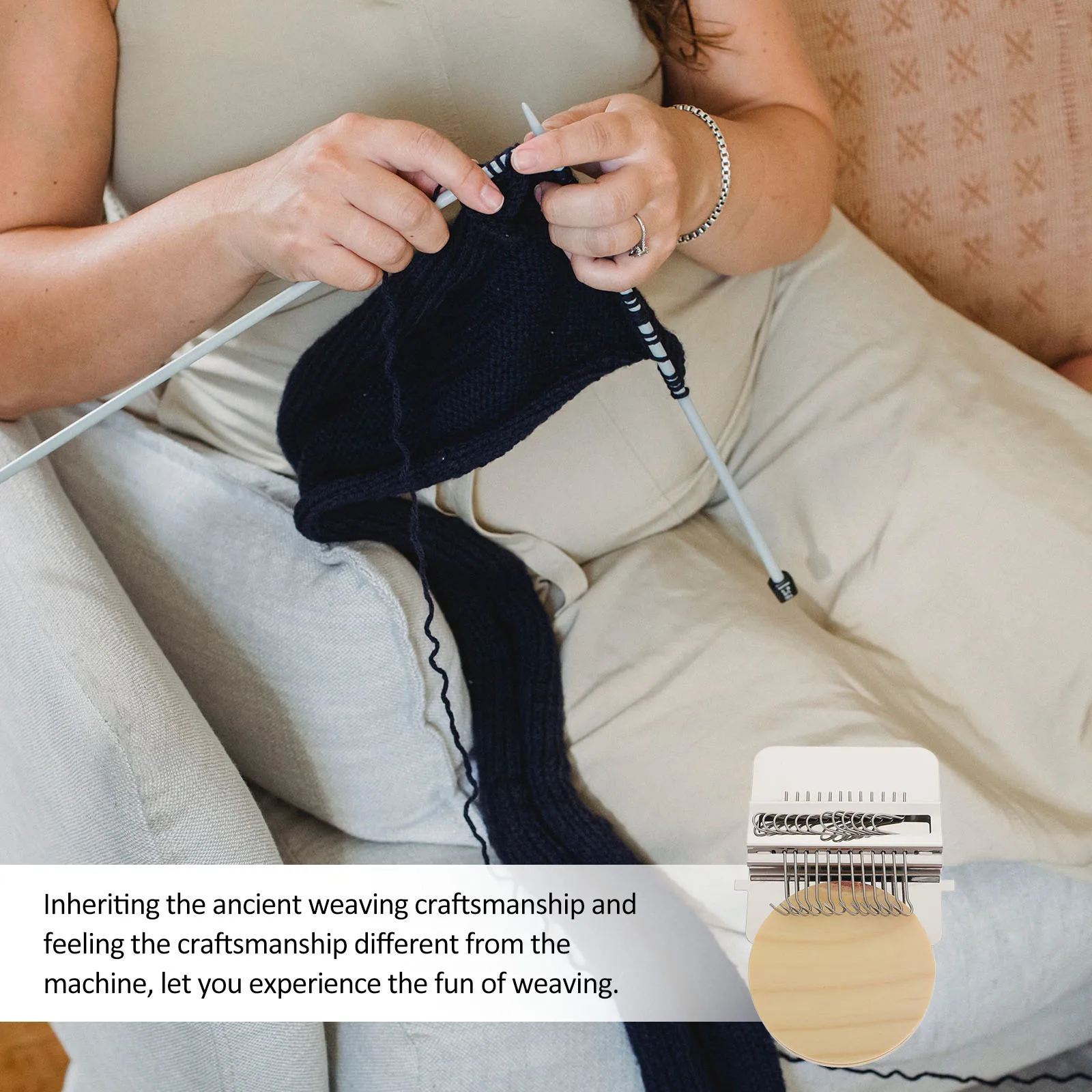 

1Set Mini Weaving Loom Sturdy DIY Wood Loom for Creating Custom Fabrics Weaving Tool for Clothing Repair and Design