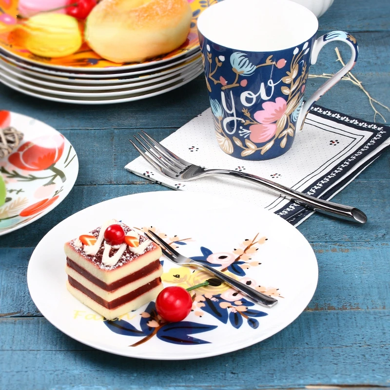 

Nordic Ceramic Dinner Plates Steak Porcelain Sets Dinnerware Dinner Home Breakfast Plates Creativity Platos Dish Set Tableware