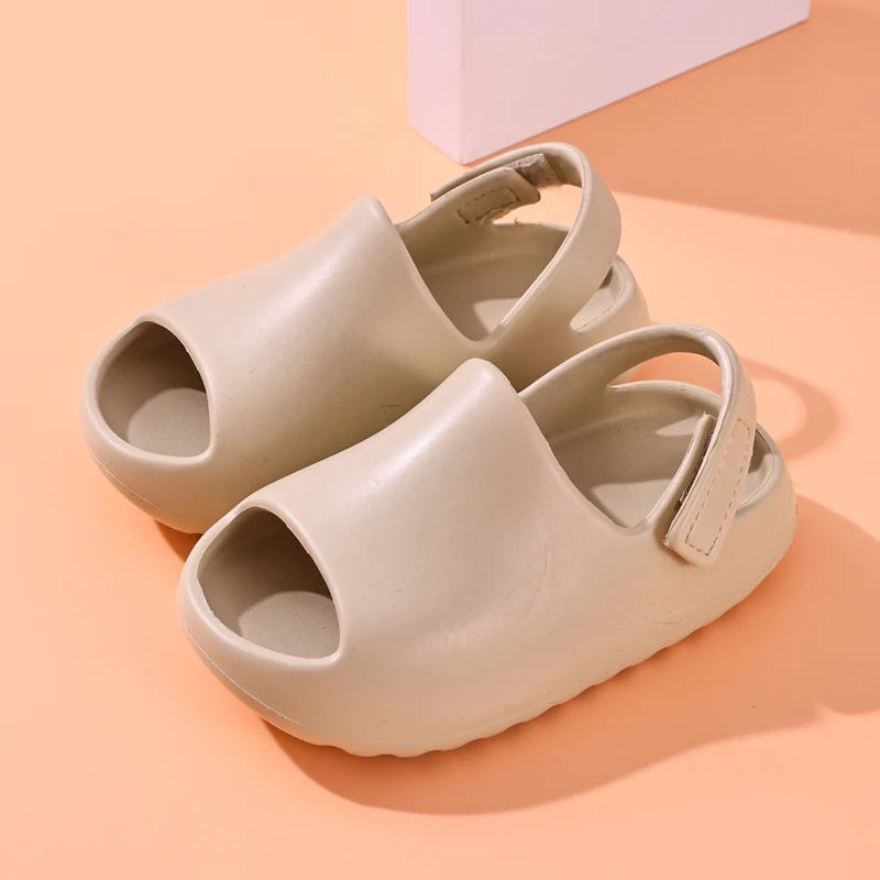 Eyriphy Boys And Girls Beach Sandals Adjustable Outdoor Slippers Children Cute Soft Sole Slides Non-Slips Open Toe Kids Sandals