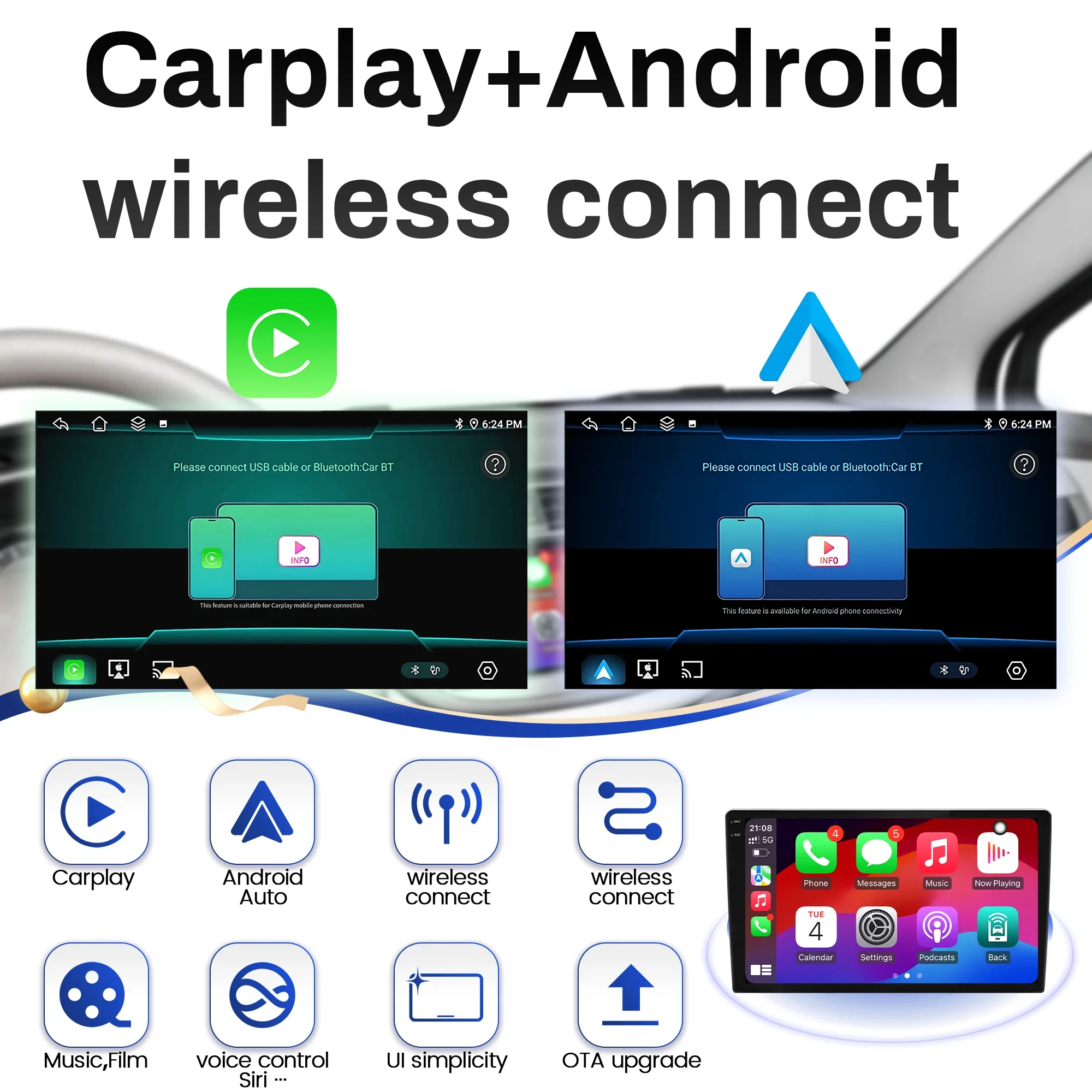 9inch Car Radio For LADA Granta 2011-2018 BT Carplay Android 16 Multimedia Navigation Head Unit 2K QLED Screen