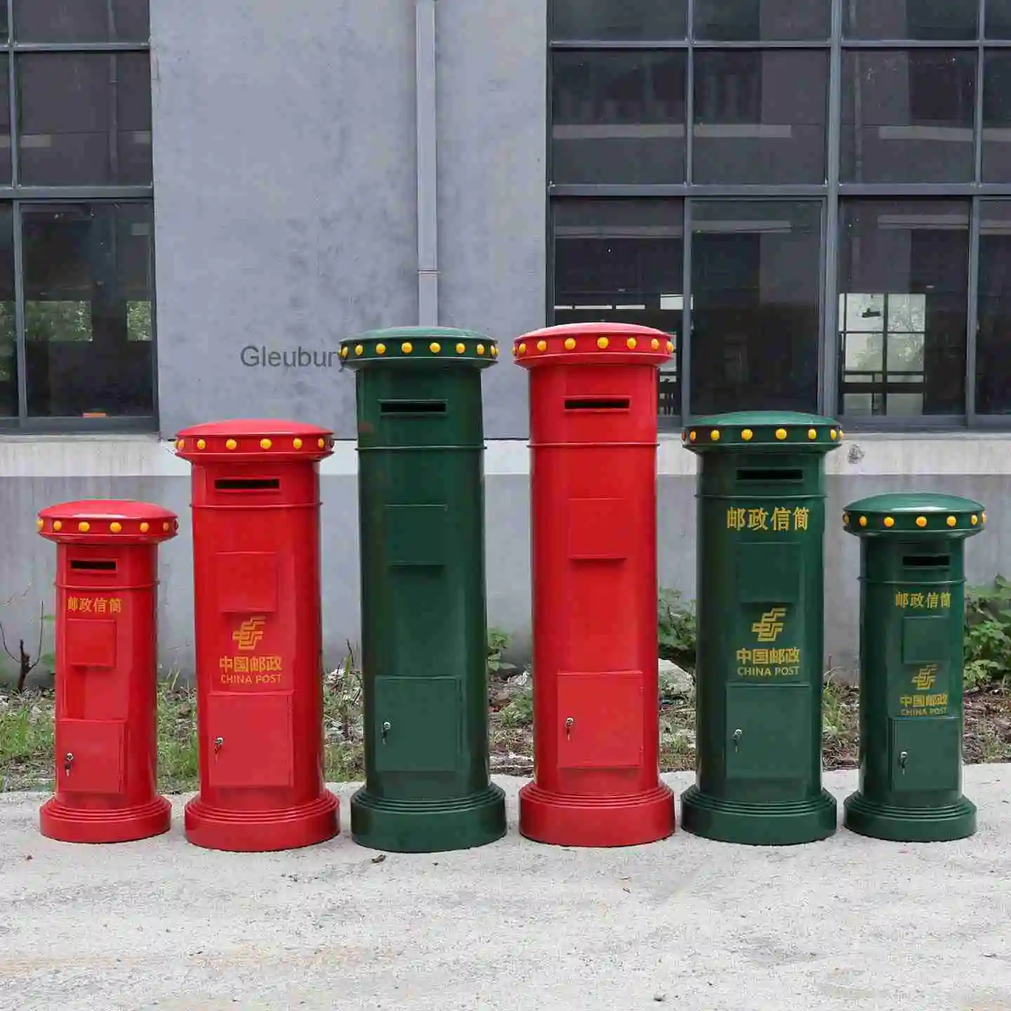 Outdoor Large Vertical China Post Mailbox Mall Event Creative Mailbox Photography Prop Display Decoration