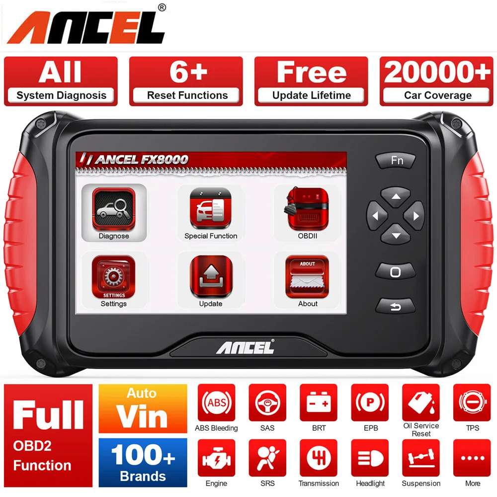 

ANCEL FX8000 Car OBD2 Scanner All System Engine Code Reader Professional ABS Oil EPB BAT TPS Reset Automotoive Diagnostic Tools