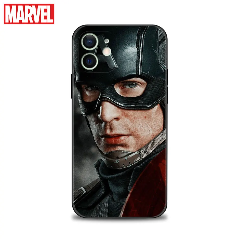 Phone Case For iPhone 15 14 13 11 12 Pro Max XR X 8 7 Plus XS 13mini Cover Silicon Bumper Marvel Captain America Steve Rogers