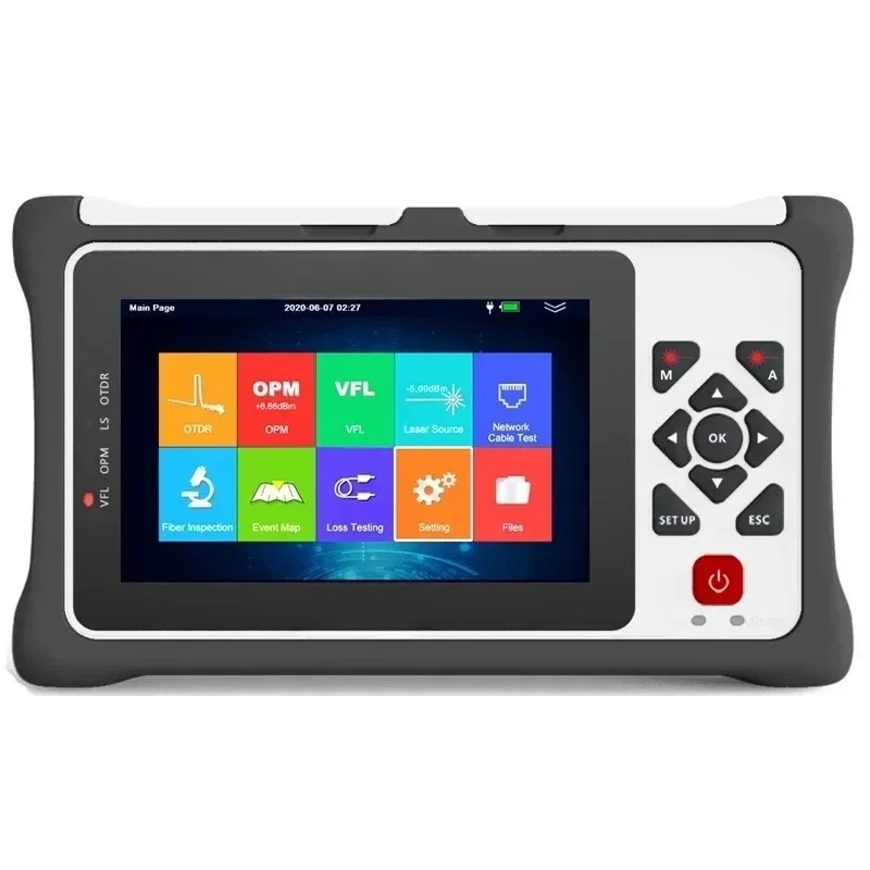

980EXT-D20SF Pro mini OTDR рефлектометр для GPON/EPON с функцией тестирования в режиме работы, с OPM, OLS, VFL и сенсорным экраном, оптический OTDR для оптоволокна