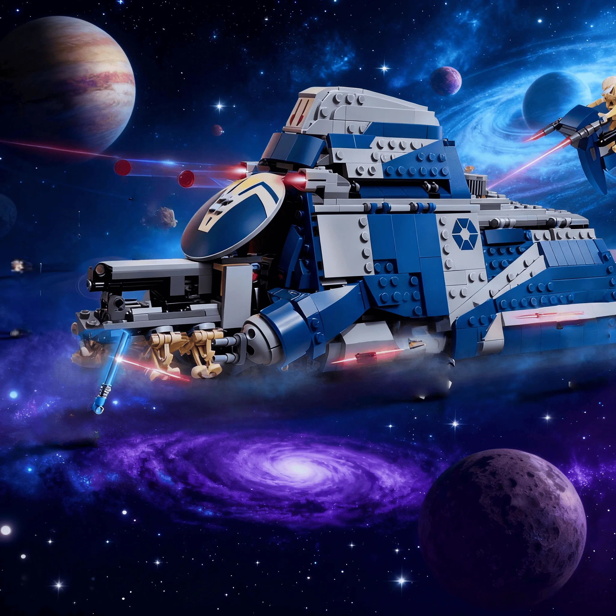 

2025 New 976PCS MTT Modification Star Battle Military SpaceShip Building Blocks Model Bricks Birthday Gifts