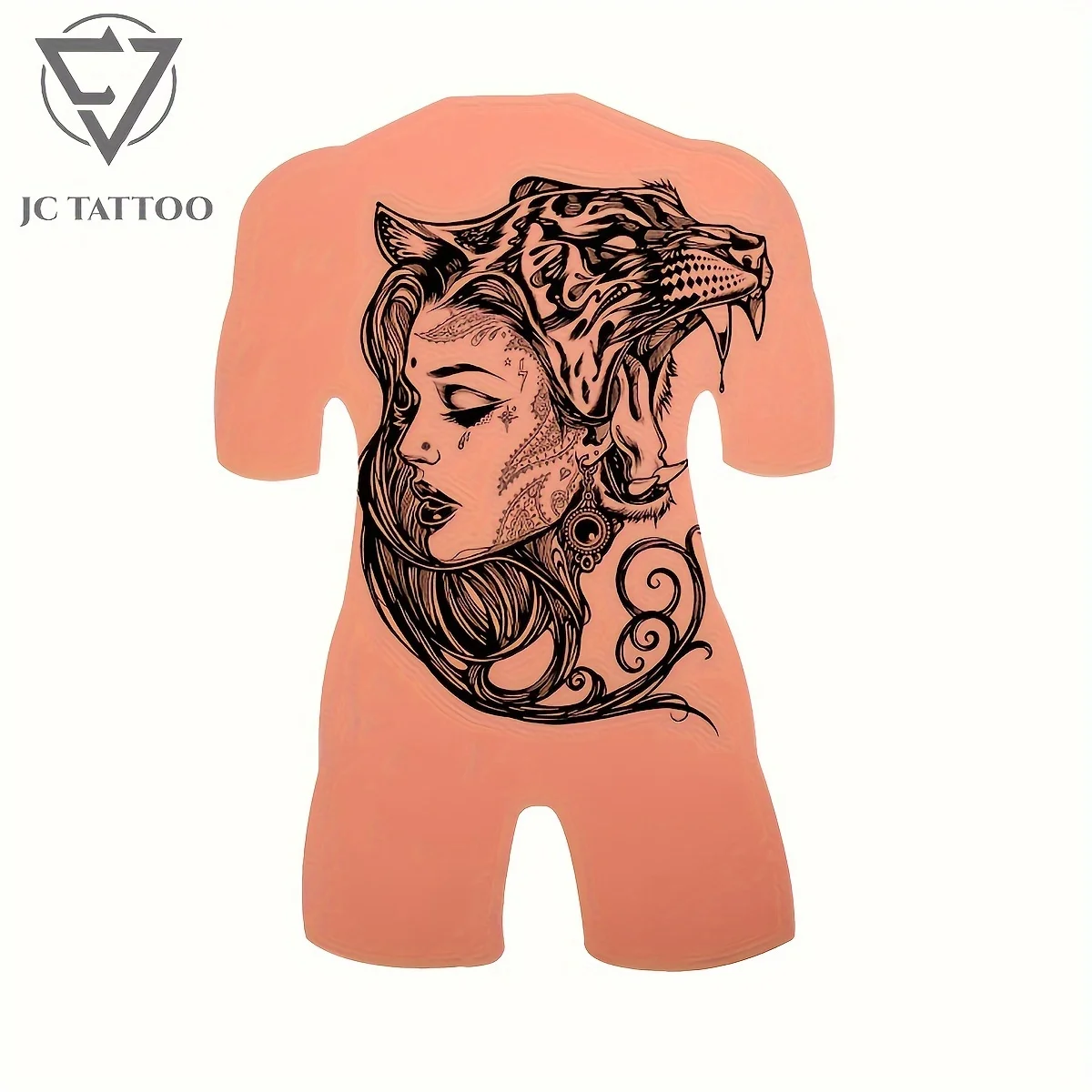 Large Size Silicone Full Back Tattoo Practice Skin 6MM Fake Skin Double-Sided for Permanent Makeup for Beginners Tattoo supplies