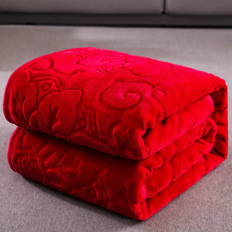 Winter Warm Couch Bed Throw Blanket Solid Soft Warm Velvet Blanket Autumn  Home Decor Flower Bedding Bedspread Blanket