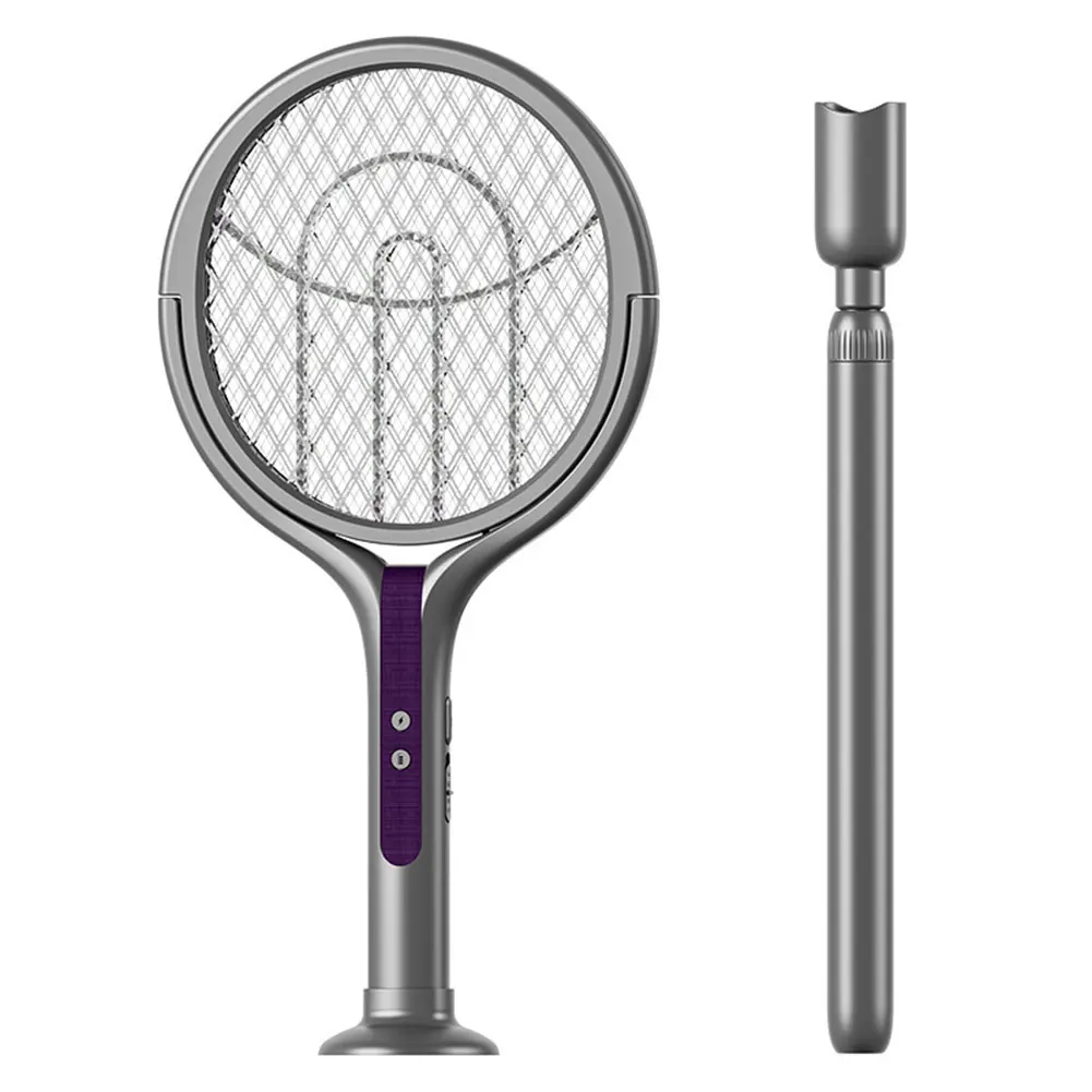 Rotating Head  Zapper Racket Rechargeable Electric Fly Swatter 2 in 1 Fly Killer and Mosquito Trap Lamp for Indoor Outdoor