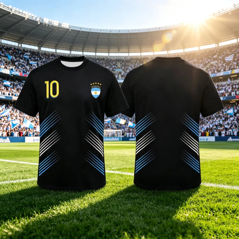 Argentina No.10 Football Jersey Men Short‑Sleeve Soccer T‑Shirt National Team Sports Top