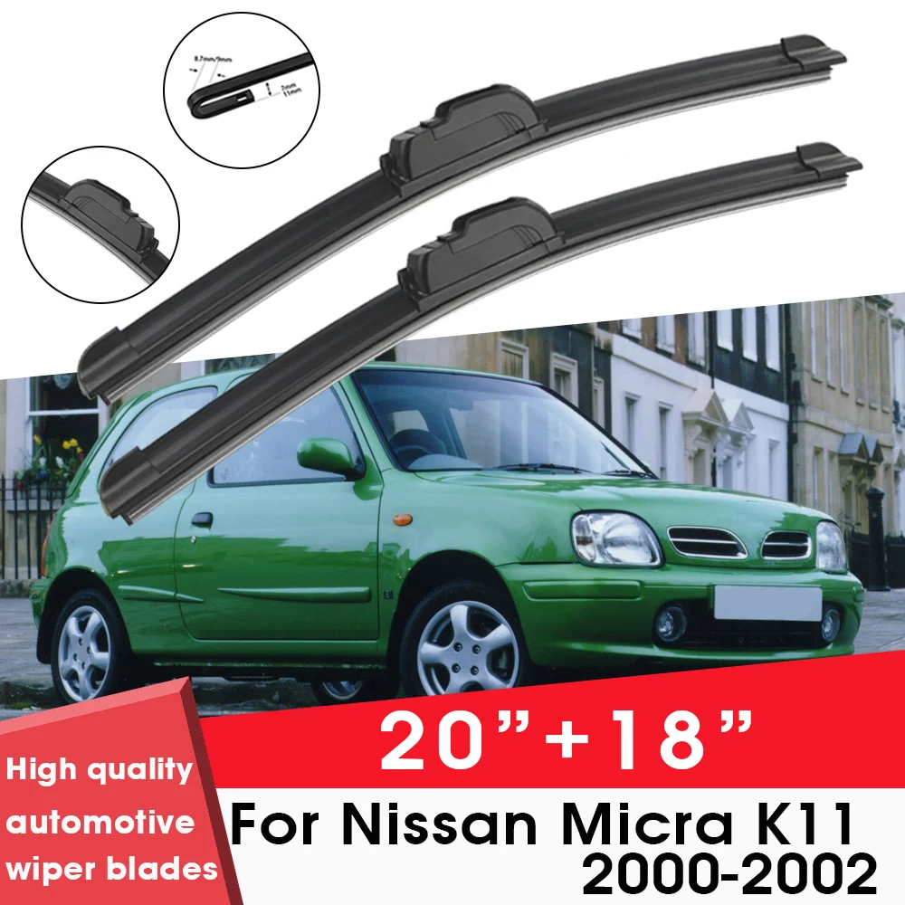 

Car Wiper Blade Blades For Nissan Micra K11 2000-2002 20"+18" Windshield Windscreen Clean Rubber Silicon Cars Wipers Accessories