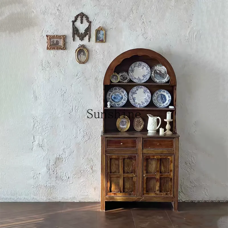 New French retro wabi style wedding dress real scene props cabinet sofa decoration