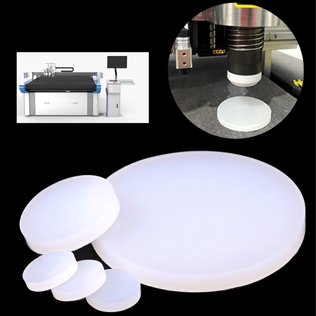 Silicone Seal Gaskets Pad White Solid Round VMQ Silicone Rubber Sheet Seal Gaskets Pad Dia 5-150mm Thick 0.5-8mm