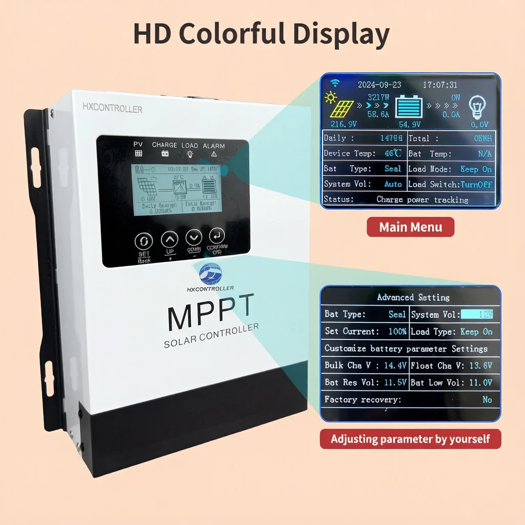 Universal Solar MPPT Charge Regulator Support Multiple Lithium Lead-Acid Batteries For Home Outdoor Solar Power System