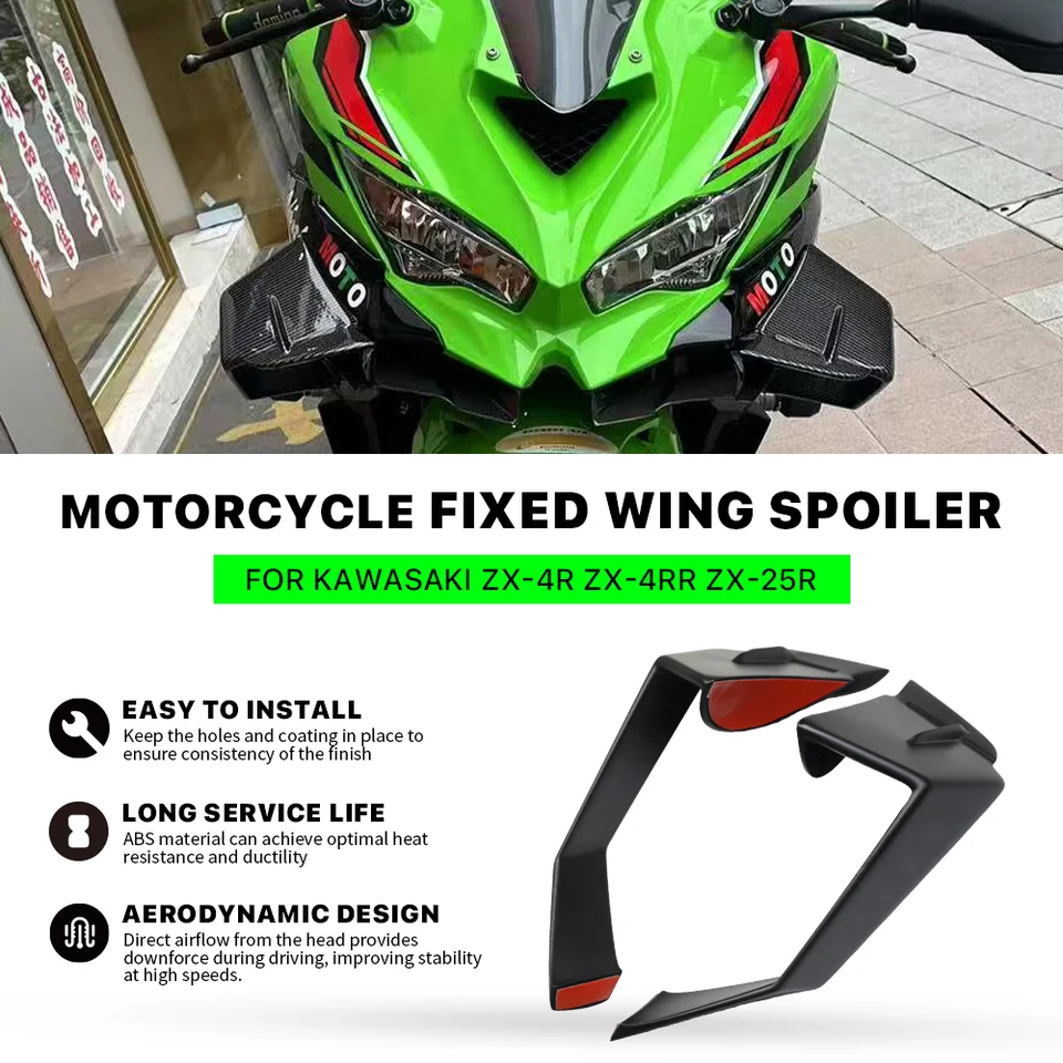 Motorcycle Front Fixed Wing Spoiler For Kawasaki ZX-4RR ZX-4R ZX4R