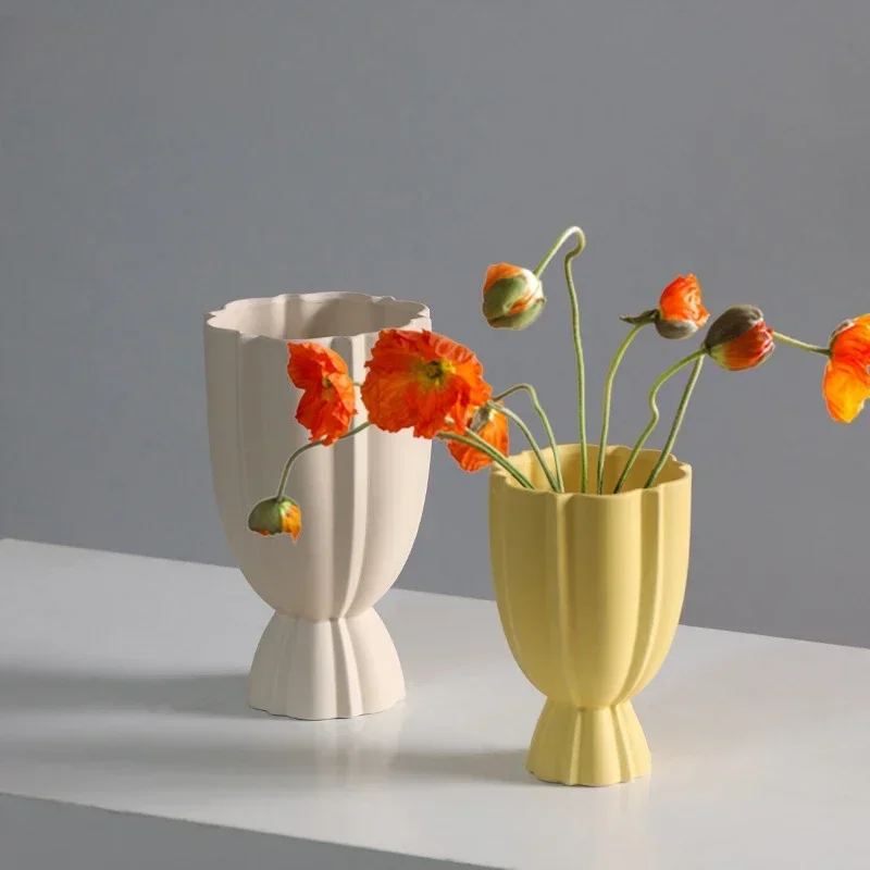 Ins Cup Torch Open Ceramic Vase Ornament Entrance Living Room Bedroom Desktop Dining Table Home Art Decoration
