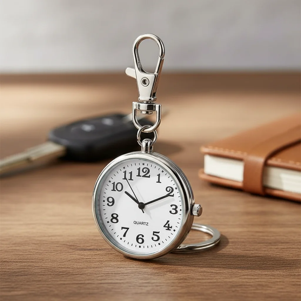 Mini Retro Keychain Pocket Watch for Students Nurses Vintage Design Portable 1 Pc